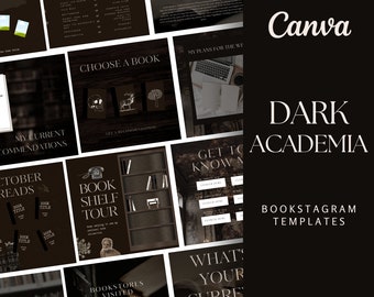 103 Dark Academia Bookstagram Bookish Canva Templates for Instagram, Instagram Template Bundle, Bookstagram Editable Templates for Instagram