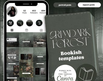 Grimdark Forest Bookstagram Template Bundle: Romance Fantasy Posts