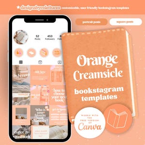 Orange Canva Bookstagram Templates, DesignsbyColettuces