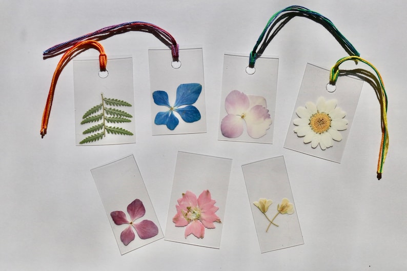 REAL Dried and Pressed Flower MINI Bookmarks, Set of 4 Mystery Mini ...