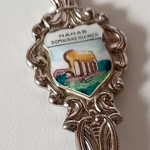 Vintage Hamar Domkirke Ruiner Cathedral Ruins Norway Collectible Souvenir Spoon