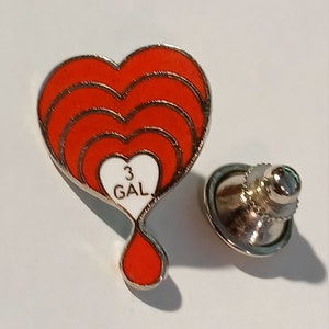 American Red Cross Heart Shaped with Drop 3 Gallon Lapel/Hat Pin Souvenir 0793