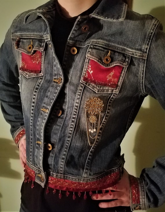 Big Star Denim Jacket with Custom Handcrafted Desi