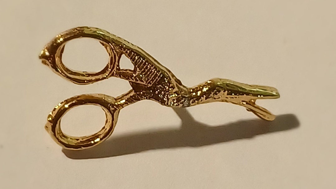 Vintage Decorative Bird Scissors Tiny Sewing Stork Crane Gold Etsy