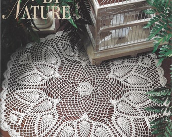 Vintage Touched By Nature Pineapple Motifs Birds Butterflies Florals Crochet Doilies 1998