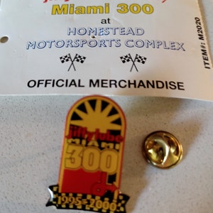Vintage Jiffy Lube Racing 1995-2000 Miami 300 Homestead Motorsports Complex Lapel Hat Tie Pin Souvenir 0153