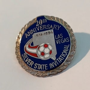 20th Anniversary Silver State Invitational Soccer Las Vegas 1974-1994 Lapel/Hat Pin Souvenir 0556