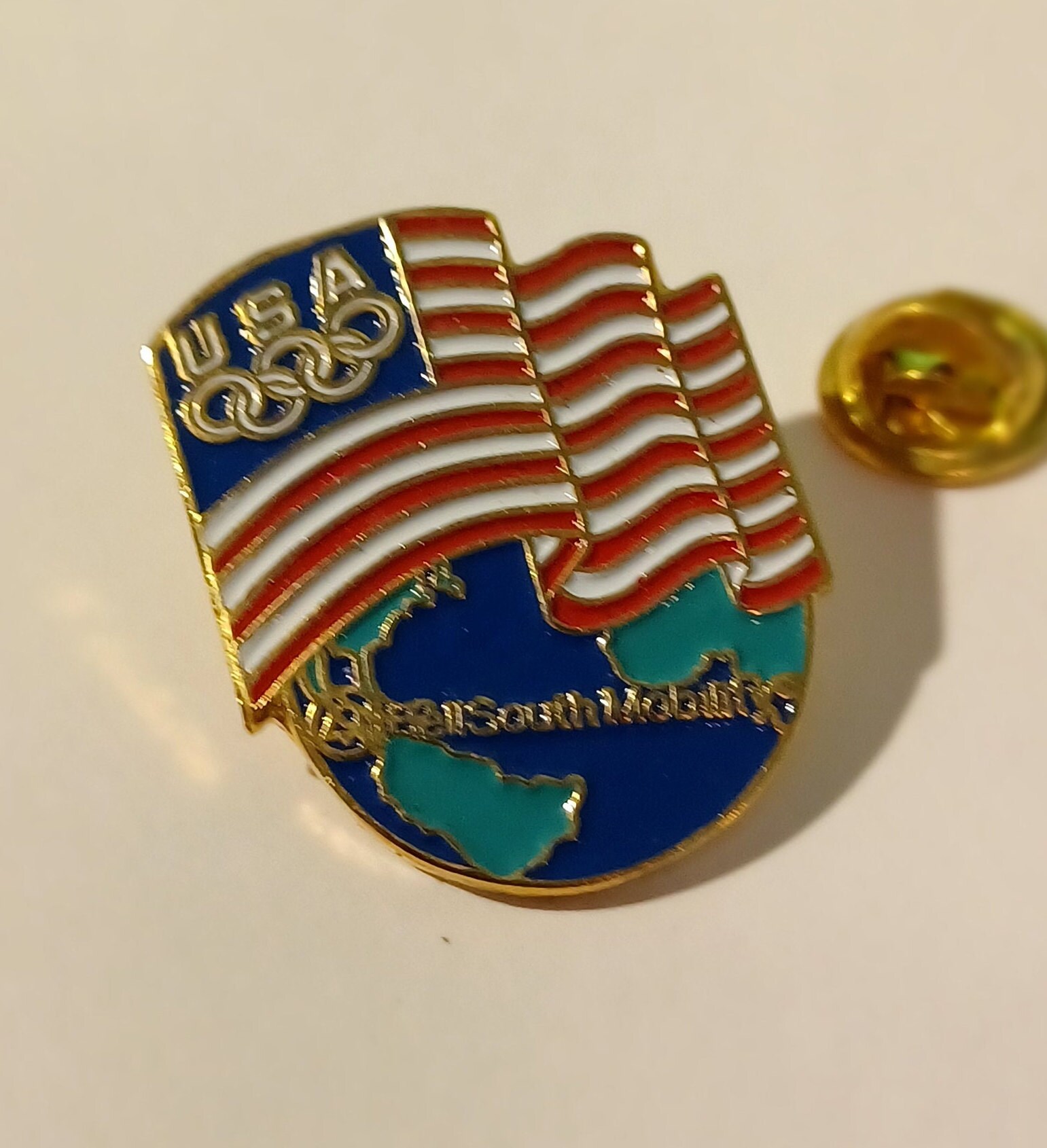 Vintage 1996 Atlanta Olympics USA Bell South Mobility Lapel/hat