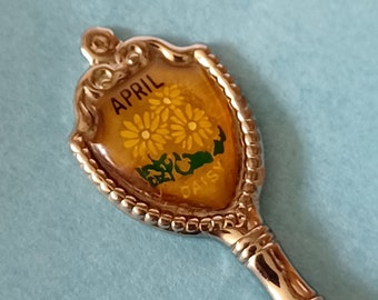 Vintage Fort April Daisy Etched Bowl Collectible Souvenir Spoon