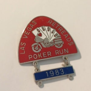 Las Vegas Retreads Poker Run 1983 Revers Hut Krawatte Pin Souvenir 0851
