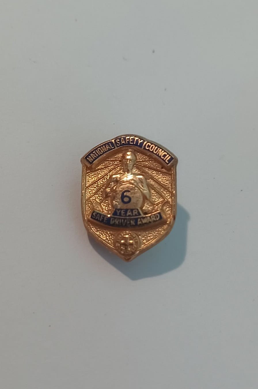 National Safety Council NSC USPS 6 Year Safe Driver Award Lapel 