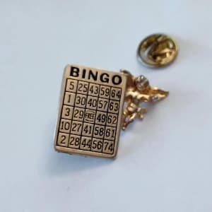 vintage Ange sur une carte de bingo-test doré Épingle à cravate pour chapeau souvenir 0422