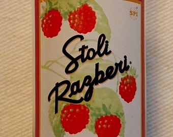 Vintage Stolichnaya Razberi Raspberry Vodka Tall Shot Glass