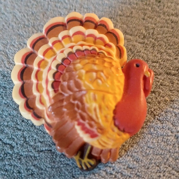 Vintage Hallmark Thanksgiving Tom Turkey Jewelry Brooch Hat Lapel Pin 1113