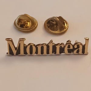 Vintage Gold Tone Montreal Canada Lapel Hat Tie Pin Souvenir 1502