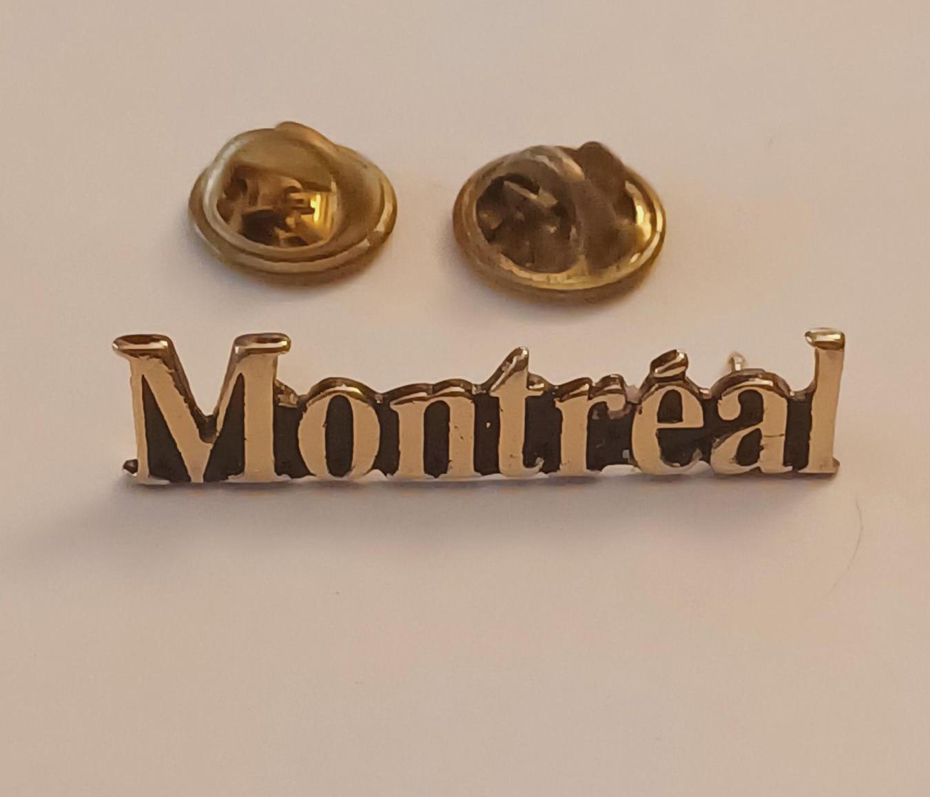 Vintage Gold Tone Montreal Canada Lapel Hat Tie Pin Souvenir 1502