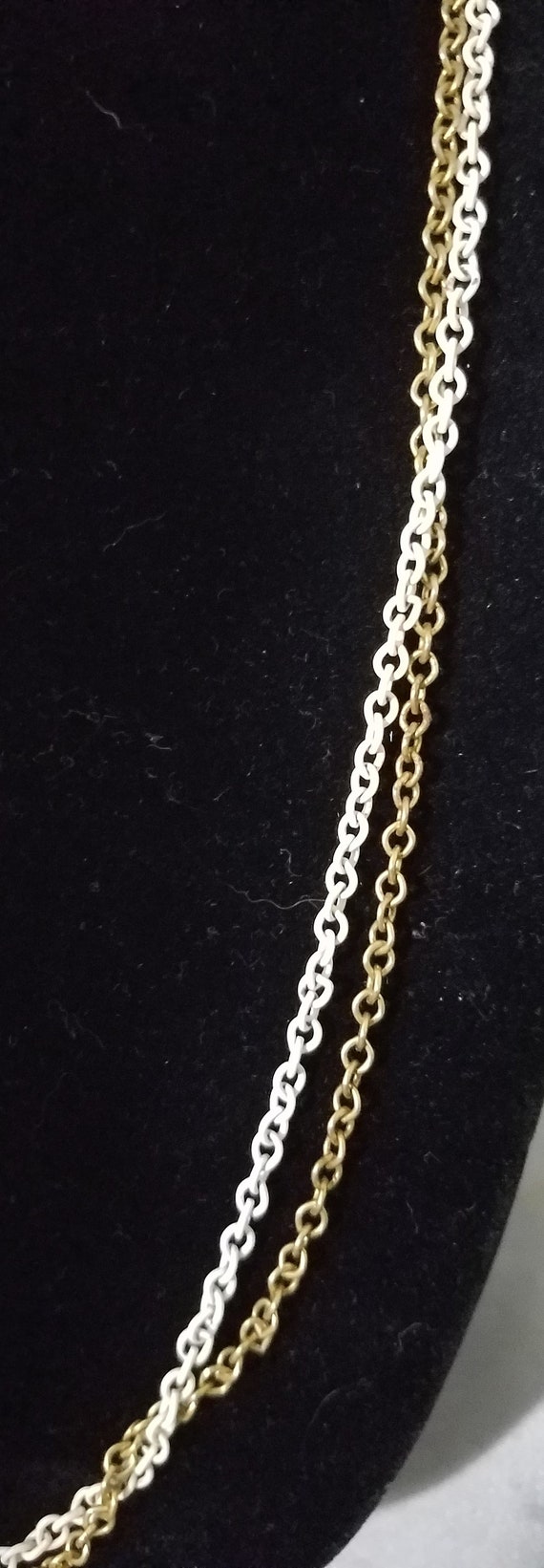 Gold and White Double Chain Vintage - image 2