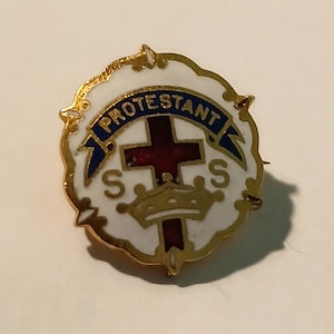 Protestant Cross and Crown SS Church Sunday School Lapel/Hat Pin Souvenir 1164