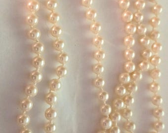 Marvella Vintage Champagne Faux Pearls 36" Knotted Between Each Pearl