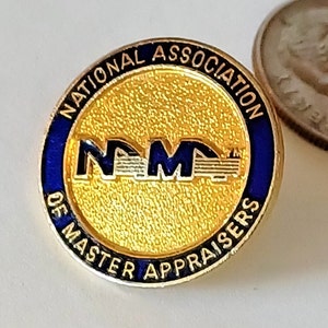 National Association of Master Appraisers Gold Tone Lapel Hat Tie Pin Souvenir 1131