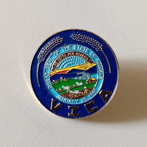 Great Seal of the State of Kansas VICA Valley Industry & Commerce Association Lapel Hat Tie Pin Souvenir 0769