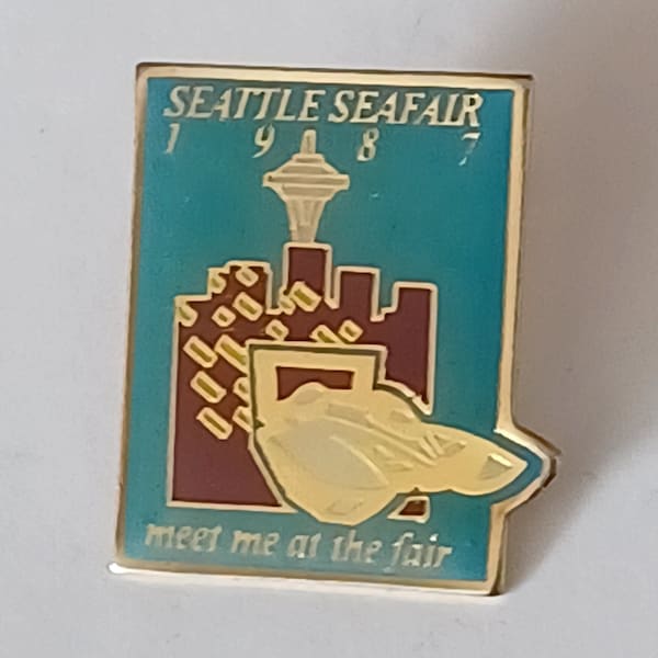 Seattle Seafair 1987 Meet Me At The Fair Lapel Hat Tie Pin Souvenir 1032