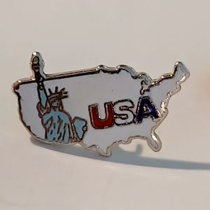 Statue of Liberty USA Map Lapel/Hat Pin Souvenir 0301
