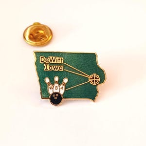Vintage DeWitt Iowa WBA Womens Bowling Association Lapel Hat Tie Pin Souvenir 1851