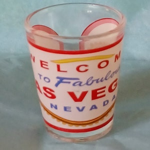 Vintage Retro Style Las Vegas Welcome To Fabulous Las Vegas Nevada Standard Shot Glass Souvenir