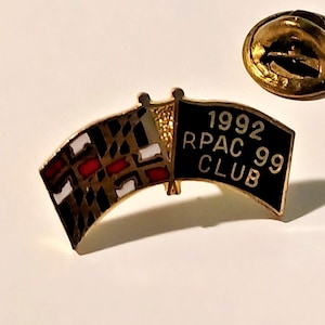 Vintage 1992 RPAC 99 Club Realtor Political Action Committee Maryland State Flag Lapel Hat Tie Pin Souvenir 1668