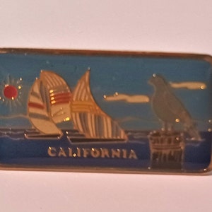 California Pier Sailboats Lapel/Hat Pin, Souvenir 0146