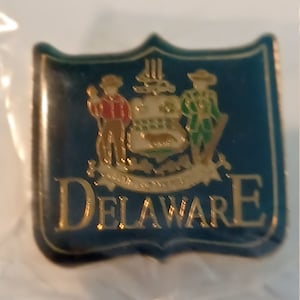 Delaware State Crest Lapel/Hat Pin Souvenir NIB 0608
