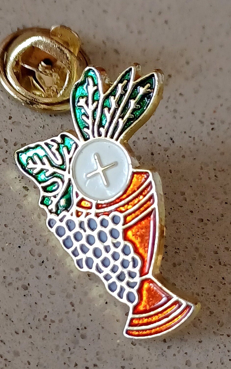 Lot De 2 Pins Croix Chrétienne Dorée Et Argentée - Épinglette Religieuse Gravée "God Bless You"