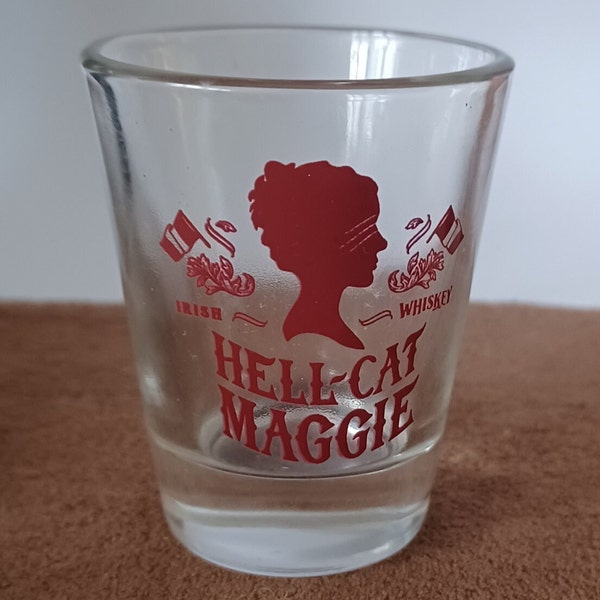 Vintage Hell-Cat Maggie Red Irish Whiskey Standard Shot Glass