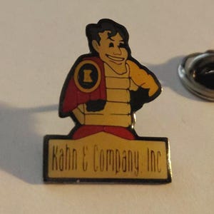 Vintage Kahn & Company High Technology Equipment Mascot Lapel Hat Tie Pin Souvenir 1507