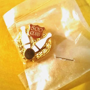 Vintage Bowling 500 Club Gold-Tone Lapel/Hat Pin Souvenir NIB 0448
