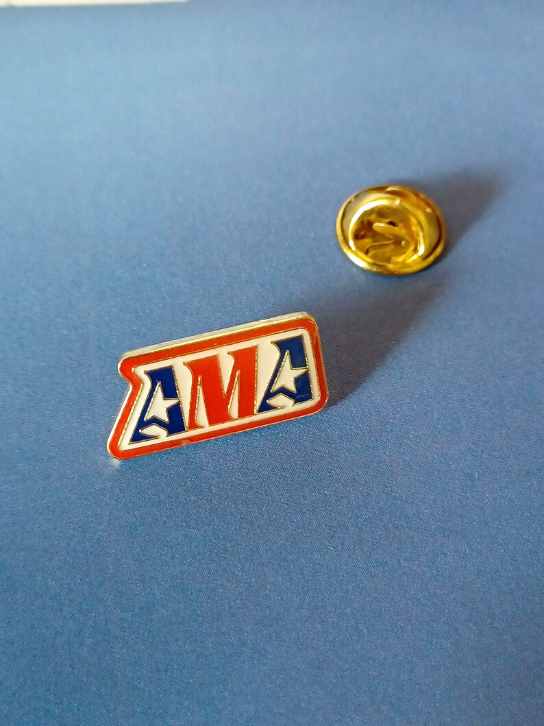 American Motorcyclist Association Red White Blue AMA Lapel Hat Tie Pin ...