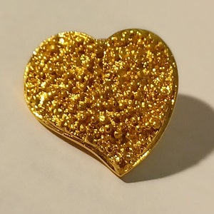 Vintage YSL Heart Shaped Stick Pin, Authentic Signed YSL Brooch