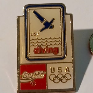 USA Diving 1992 Barcelona, Spain Coca-Cola, Coke Sponsor Lapel/Hat Pin, Souvenir 0004