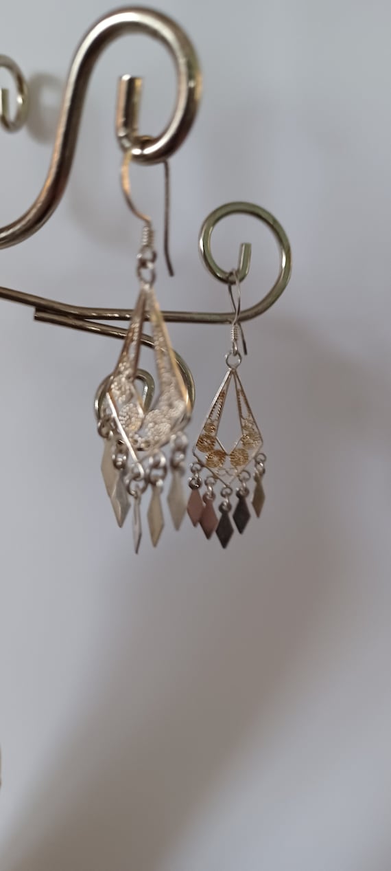 Vintage Bohemian 925 Sterling Silver Dangle Drop … - image 3