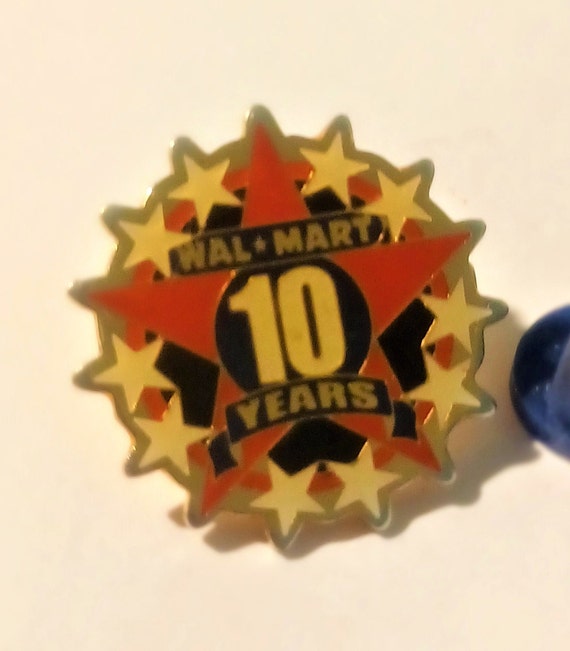 Walmart 10 Year Service Award Stars Lapel/Hat Pin 