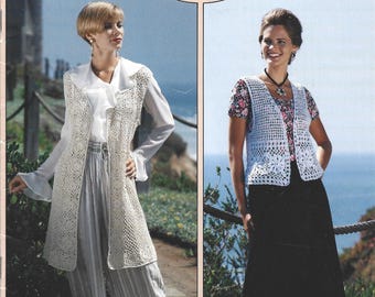 Vintage Crochet Lace Vests 4 Designs Mary Ann Frits 1993