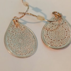 Delicate Filigree Silver Pierced Earrings