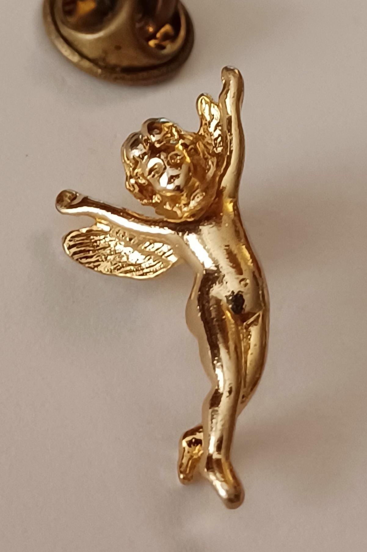 Vintage Gold Tone Angel Wings in Flight Dancing Lapel Hat Tie Pin ...