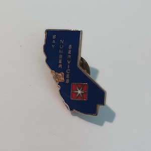 Bay Number Services California Lapel/Hat Pin Souvenir Vintage 0261