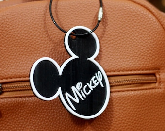 Mickey Mouse Silhouette Inspired Luggage Tag Personalized with your name or phrase!