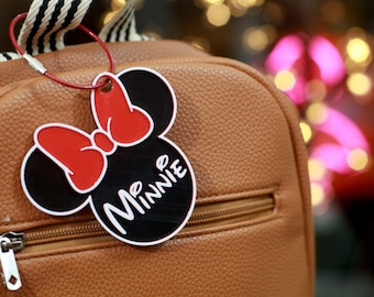 Minnie Mouse Inspired Luggage Tag Personalized with your name or phrase!