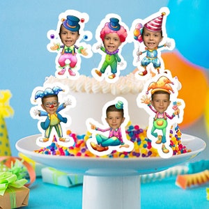 Digital Personalized Face Picks Circus Clown Festa di compleanno