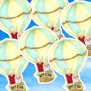 Personalisierte Heißluftballon Cupcake Toppers, Cake Topper, Party Dekoration