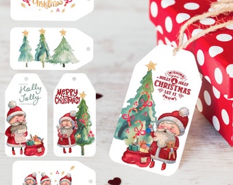 Digital Printable Christmas Tags Santa Tags